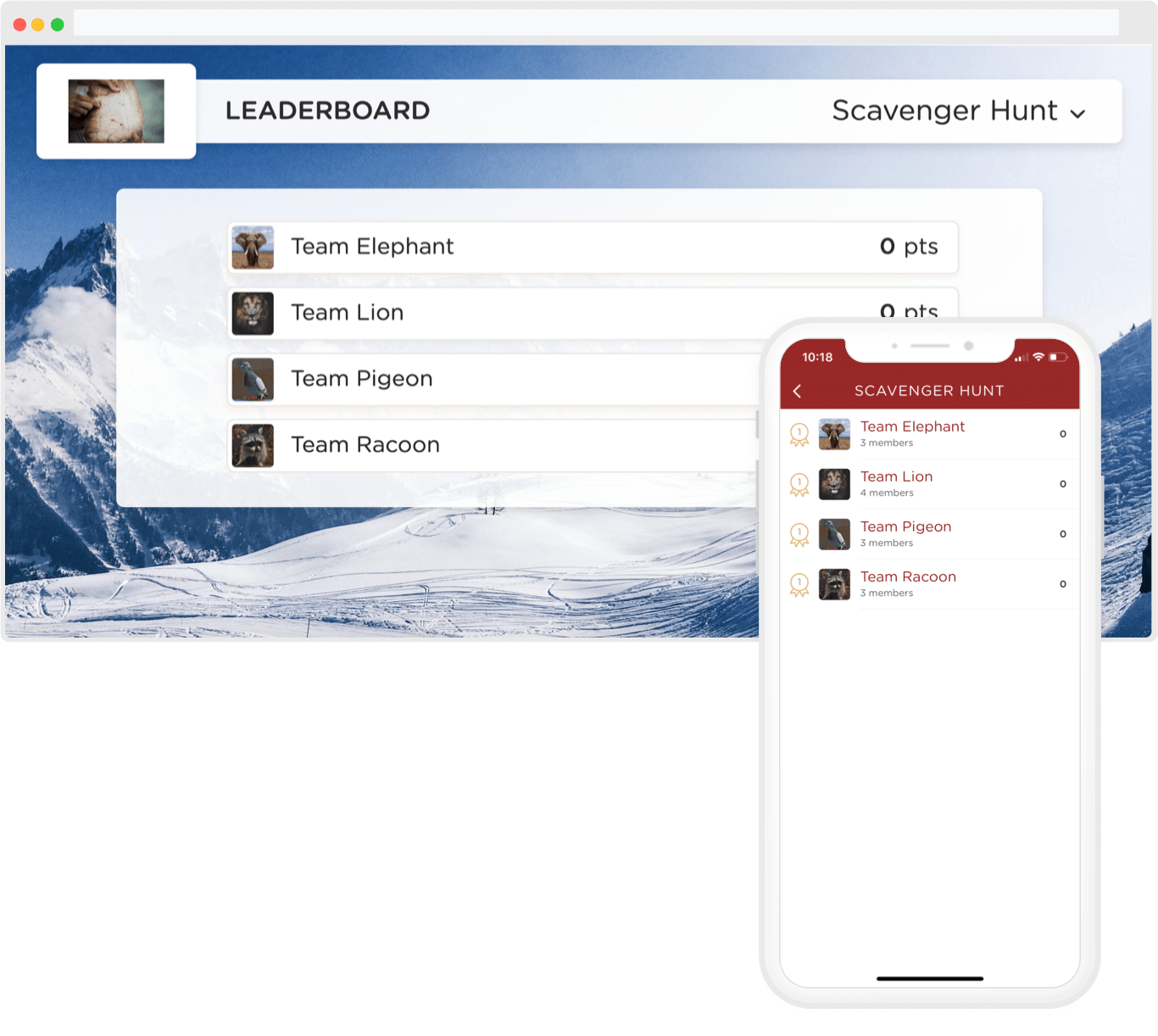<p><span>Beautiful leaderboards for individual and team based competitions.</span></p>