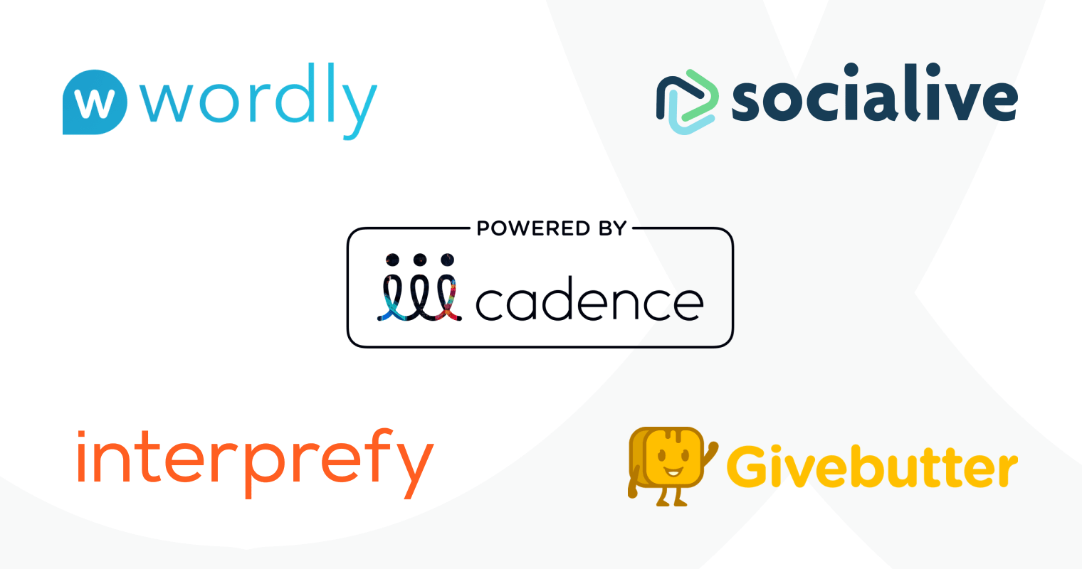 Introducing our New Partnerships with GiveButter, Socialive, Interprefy & Wordly!